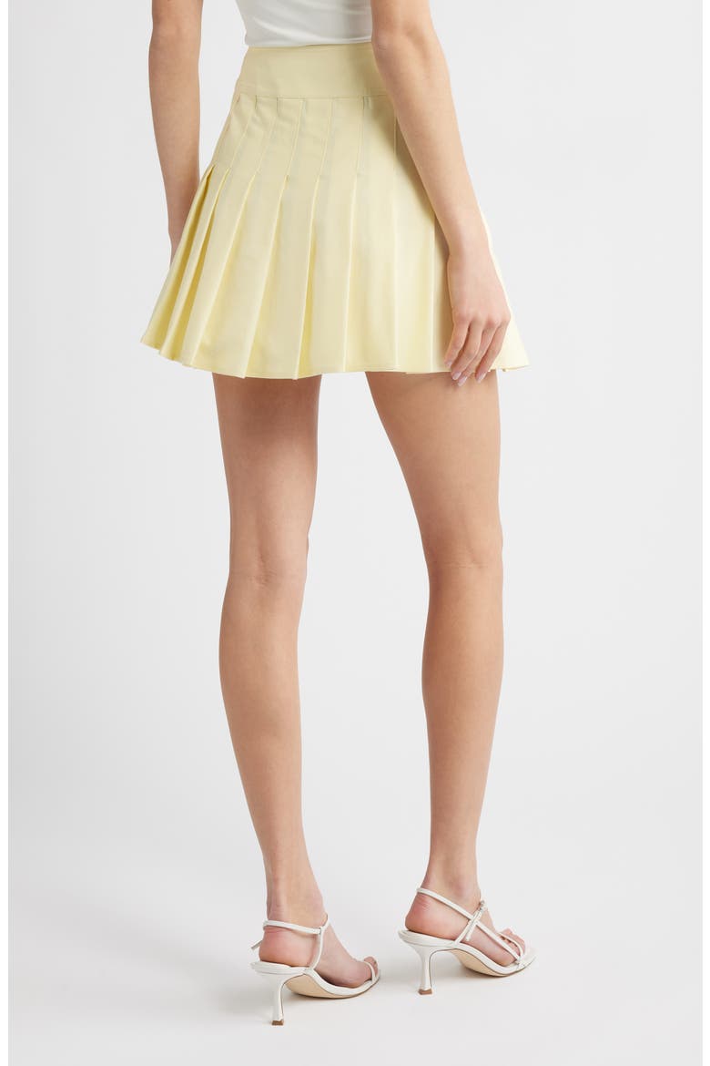 Sabine Pleated Cotton Twill Miniskirt, Alternate, color, CORNSILK YELLOW
