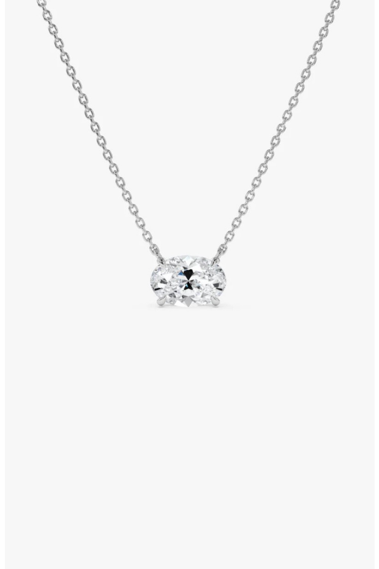 Elena Moissanite Solitaire Vermeil Necklace, Alternate, color, Silver