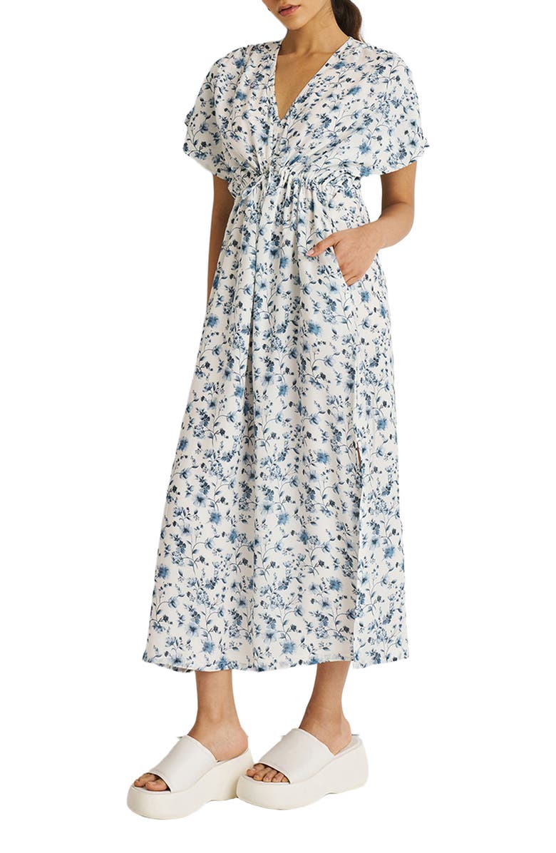 Reistor Gathered Maxi Dress, Main, color, Wisteria Whimsy