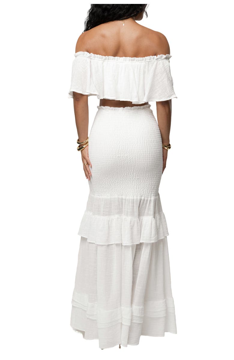 JLUXLABEL Sienna Ruffled Skirt Set, Alternate, color, White