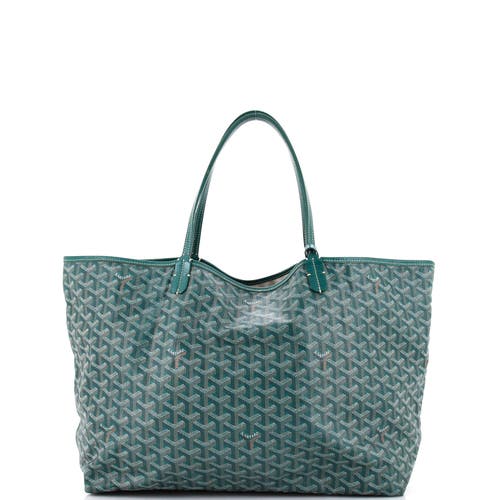 Pre-owned Goyard  Goyard Saint Louis Tote Coated Canvas Xxl In Green
