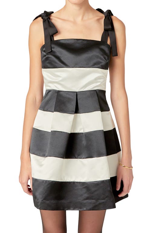 English Factory Stripe Tie Strap Minidress