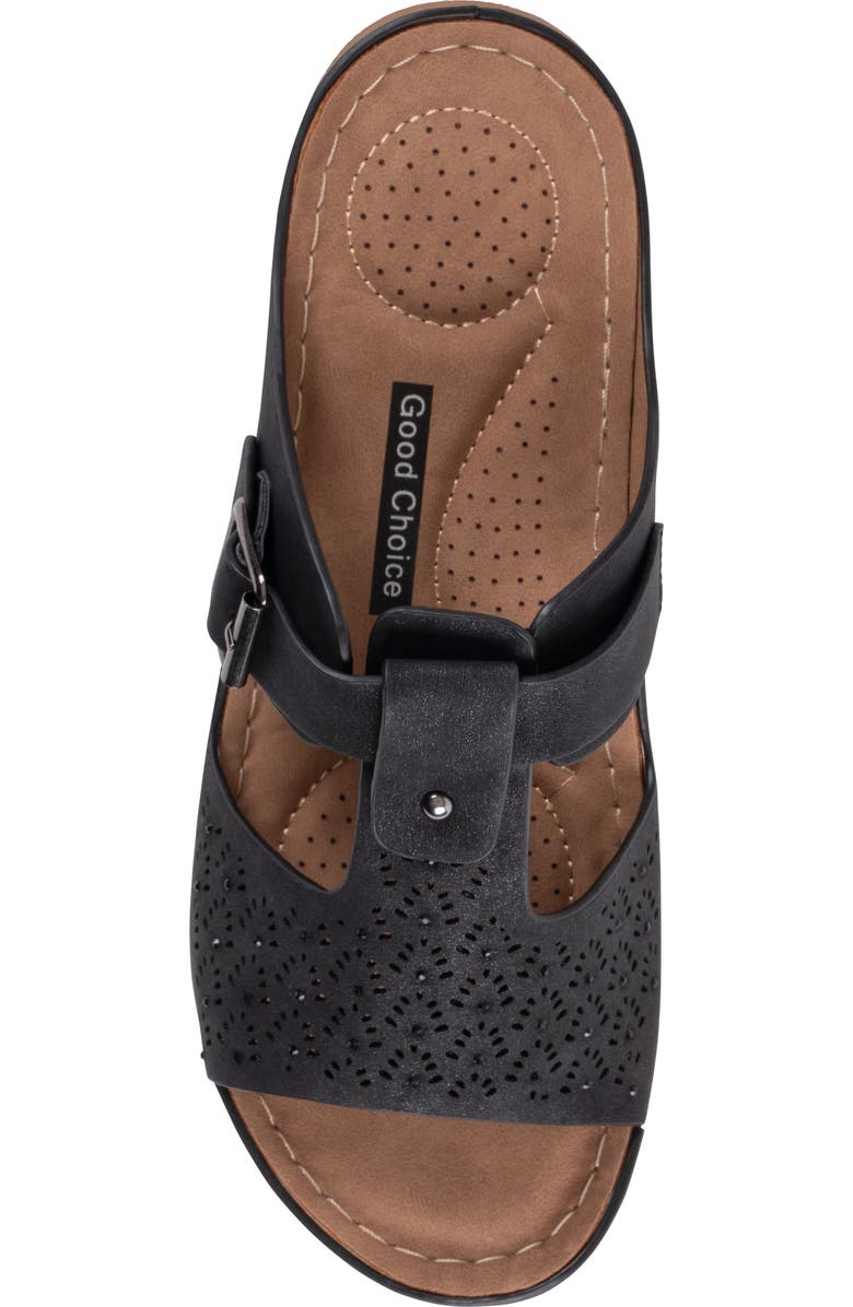 GOOD CHOICE NEW YORK Loni Platform Wedge Sandal, Alternate, color, Black