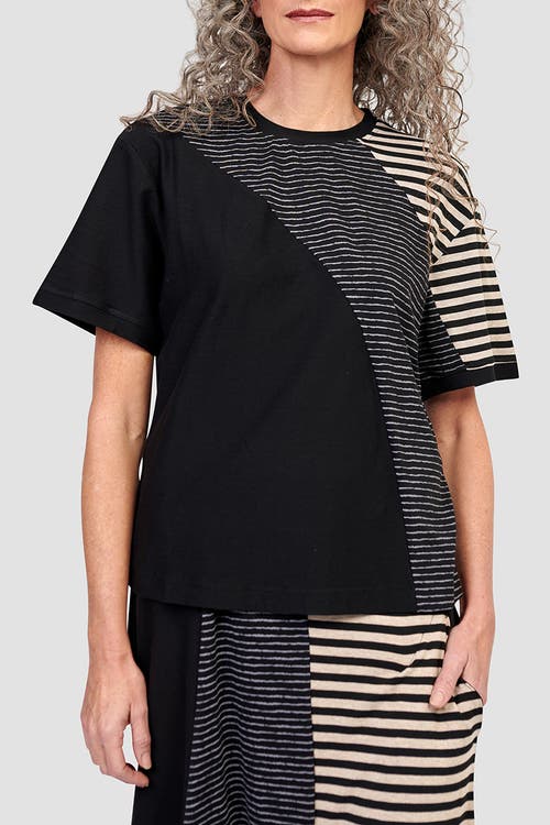ALEMBIKA ALEMBIKA SPHERE PATCHWORK DESIGN CREW NECK TEE