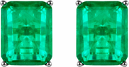 Gemma Azzurro Rectangular Emerald Stud Earrings
