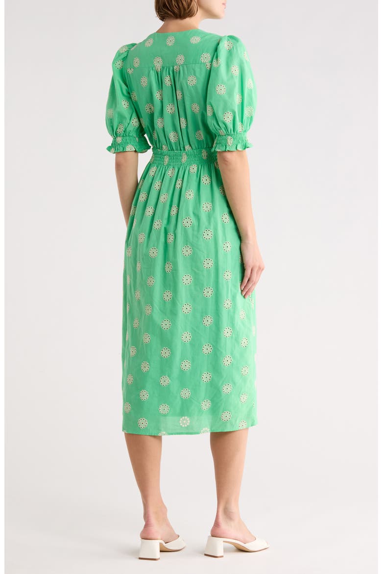 Gabrielle Cotton Eyelet Dress, Alternate, color, EMERAUDE