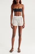 Solid & Striped The Nancy Open Knit Cotton Cover-Up Shorts