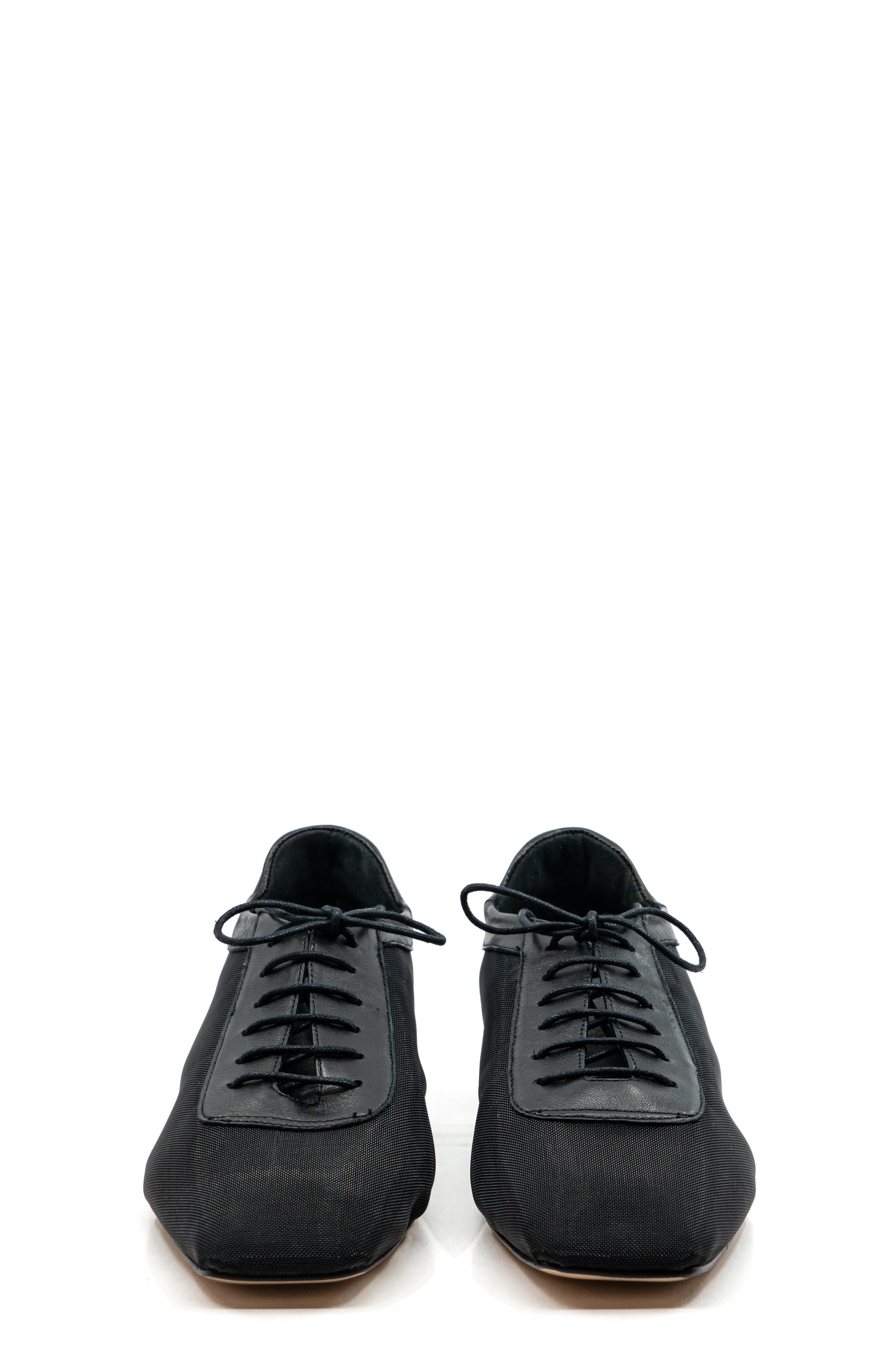 Andrea  Gomez Antonia Clear Mesh Flat, Alternate, color, Black