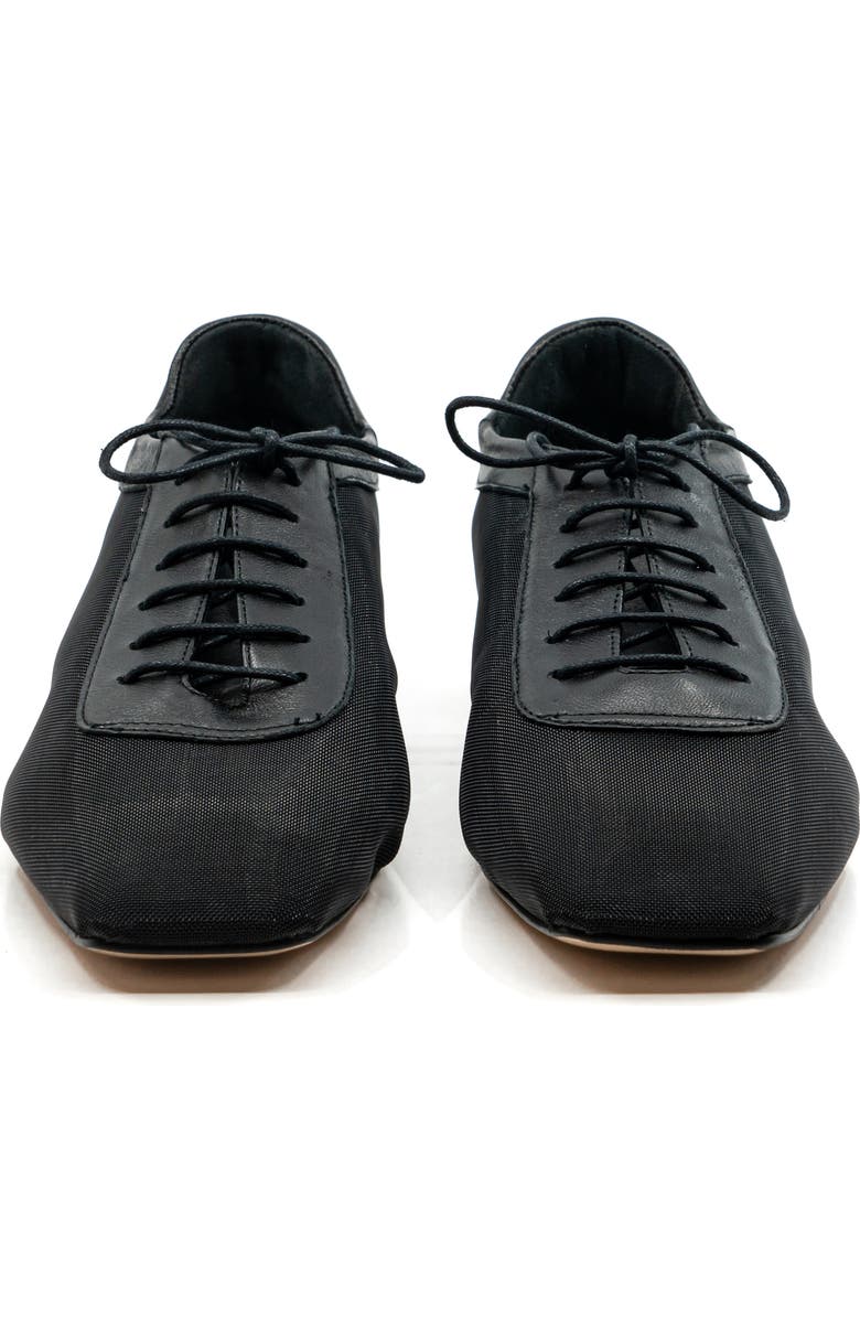 Andrea Gomez Antonia Clear Mesh Flat, Alternate, color, Black