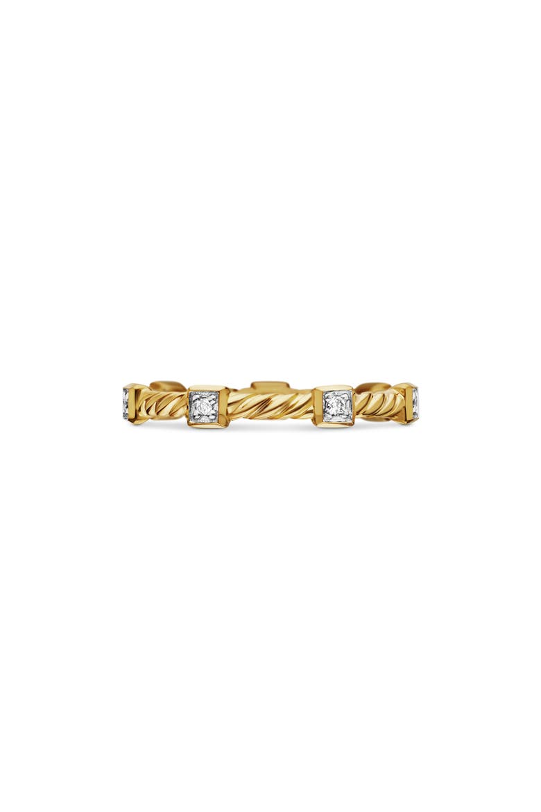 Cable Collectibles 18k Gold Diamond Stack Ring, Main, color, 18K YELLOW GOLD/ DIAMOND