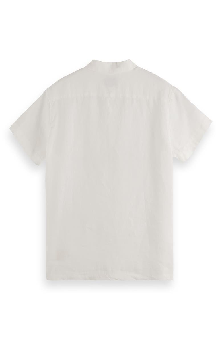 Scotch & Soda Core Solid Short Sleeve Button-Up Shirt, Alternate, color, Off White