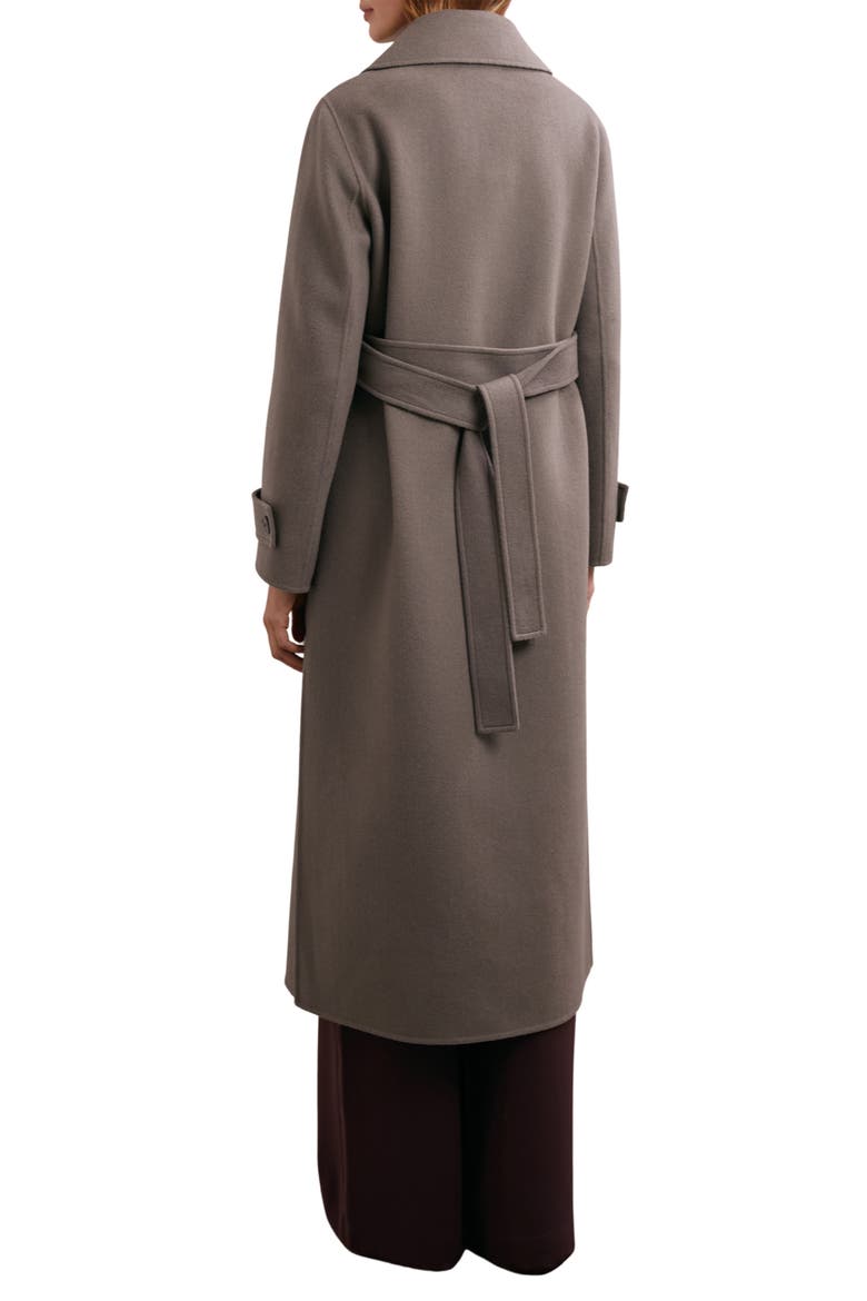 Luna Double Breasted Tie Waist Wool Blend Coat, Alternate, color, MINK