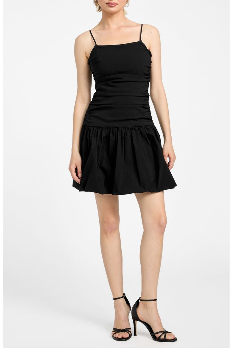 Felicity Bubble Hem Fit & Flare Dress, Main, color, JET BLACK