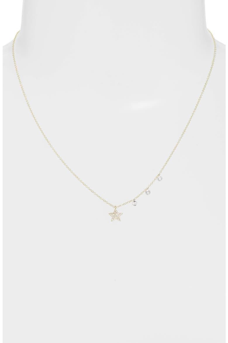 Diamond Pavé Charm Necklace, Alternate, color, YELLOW GOLD