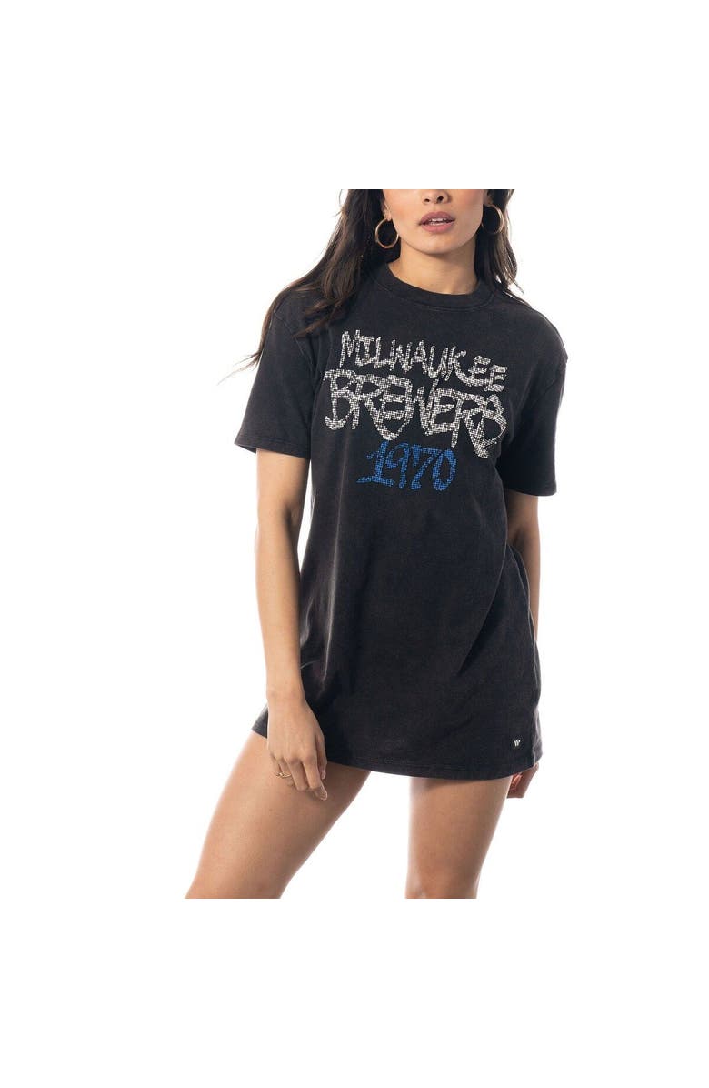 THE WILD COLLECTIVE Women's The Wild Collective Black Milwaukee Brewers T-Shirt Dress, Alternate, color, Black