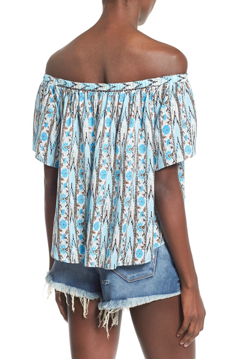 ASTR the Label ASTR Mixed Print Off the Shoulder Top, Alternate, color, 