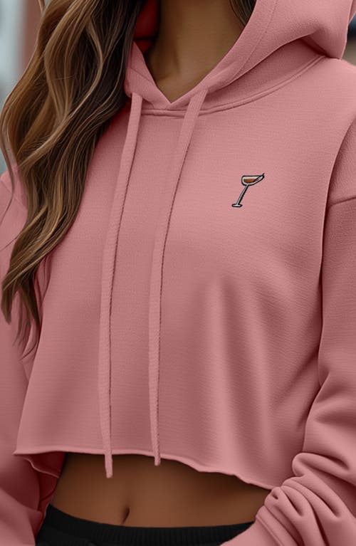 Dalix Espresso Martini Cropped Hoodie In Mauve