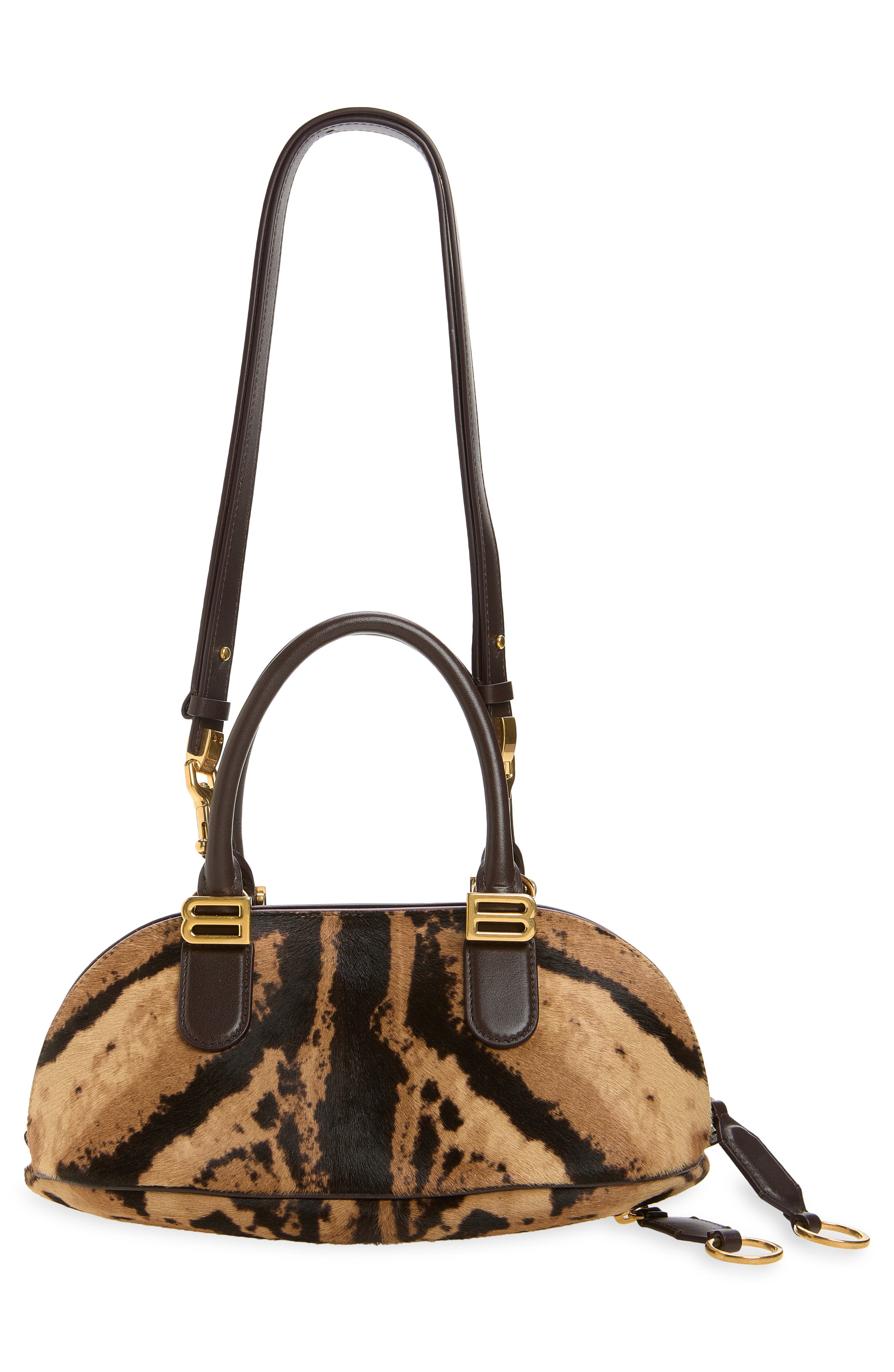 Mini Bolero Genuine Calf Hair Bowling Bag, Alternate, color, 9220 NATURAL/ MOKA
