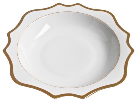 Antique White Gold Serving Bowl