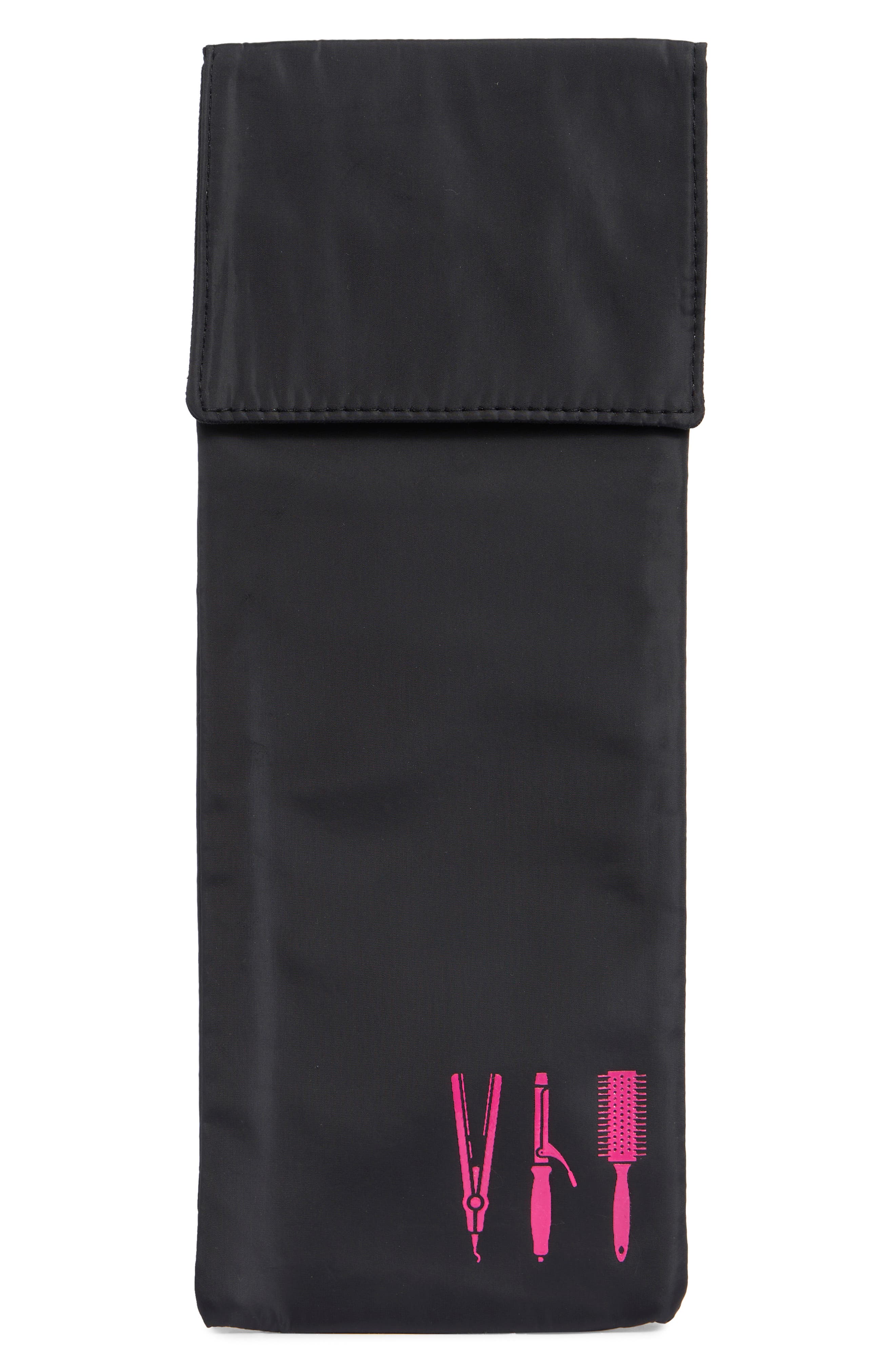 MYTAGALONGS Heat-Resistant Hair Tools Mat, Main, color, Black/ Pink