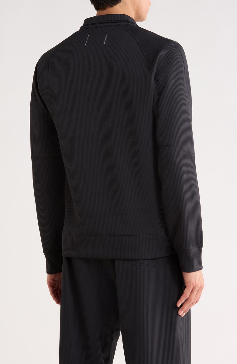 Reigning Champ Double Knit Slim Quarter Zip Sweatshirt, Alternate, color, Black