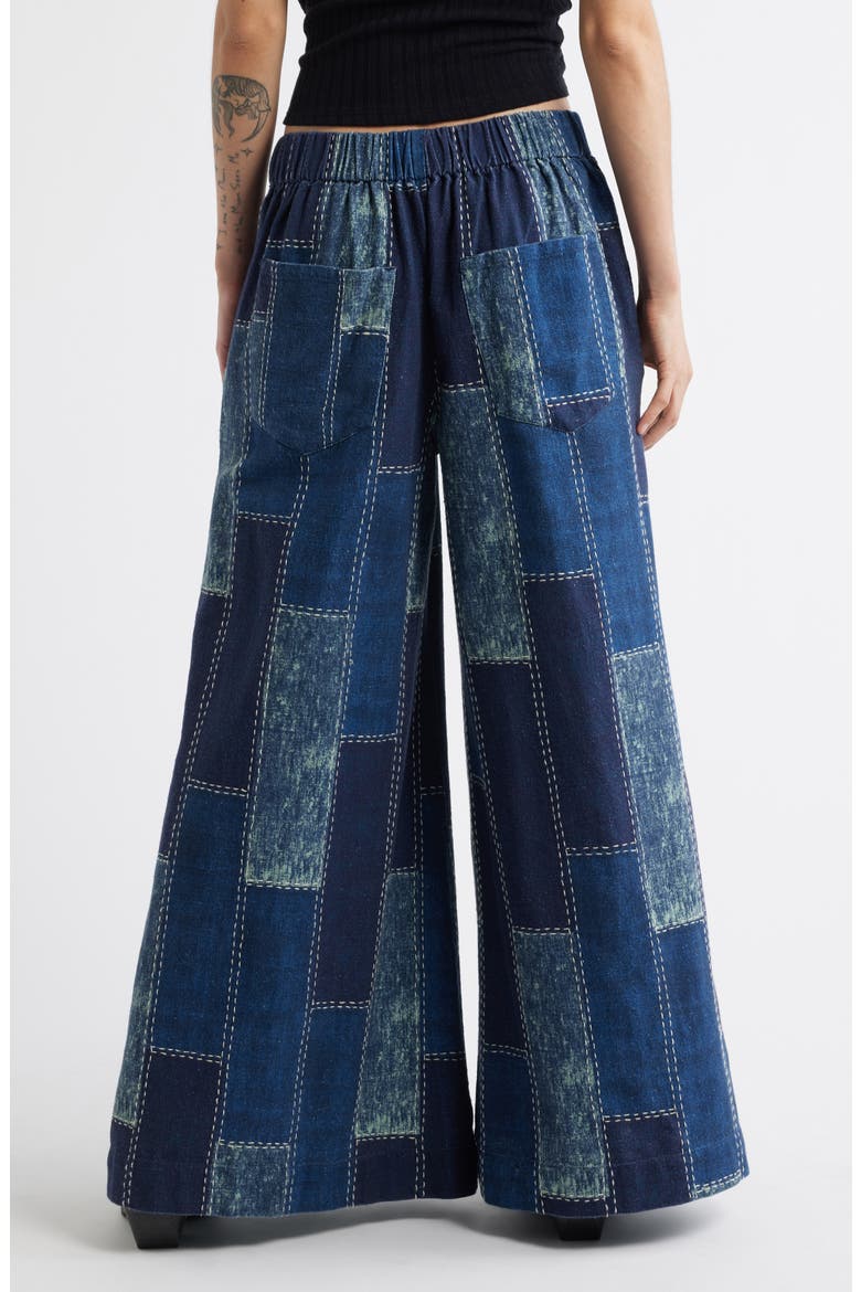 Patches Wide Leg Jeans, Alternate, color, INDIGO PATCHWORK