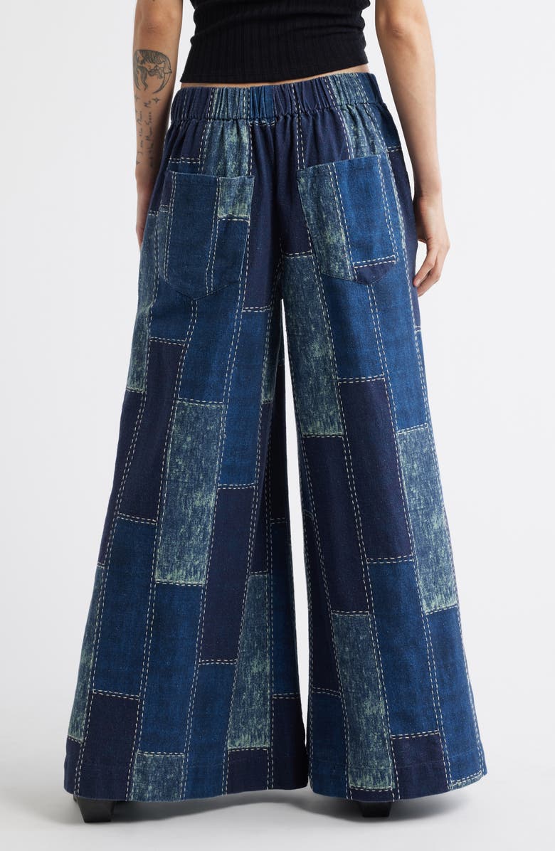 Free People Patches Wide Leg Jeans, Alternate, color, Indigo Patchwork