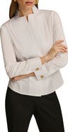 Donna Karan New York Stand Collar Button-Up Shirt
