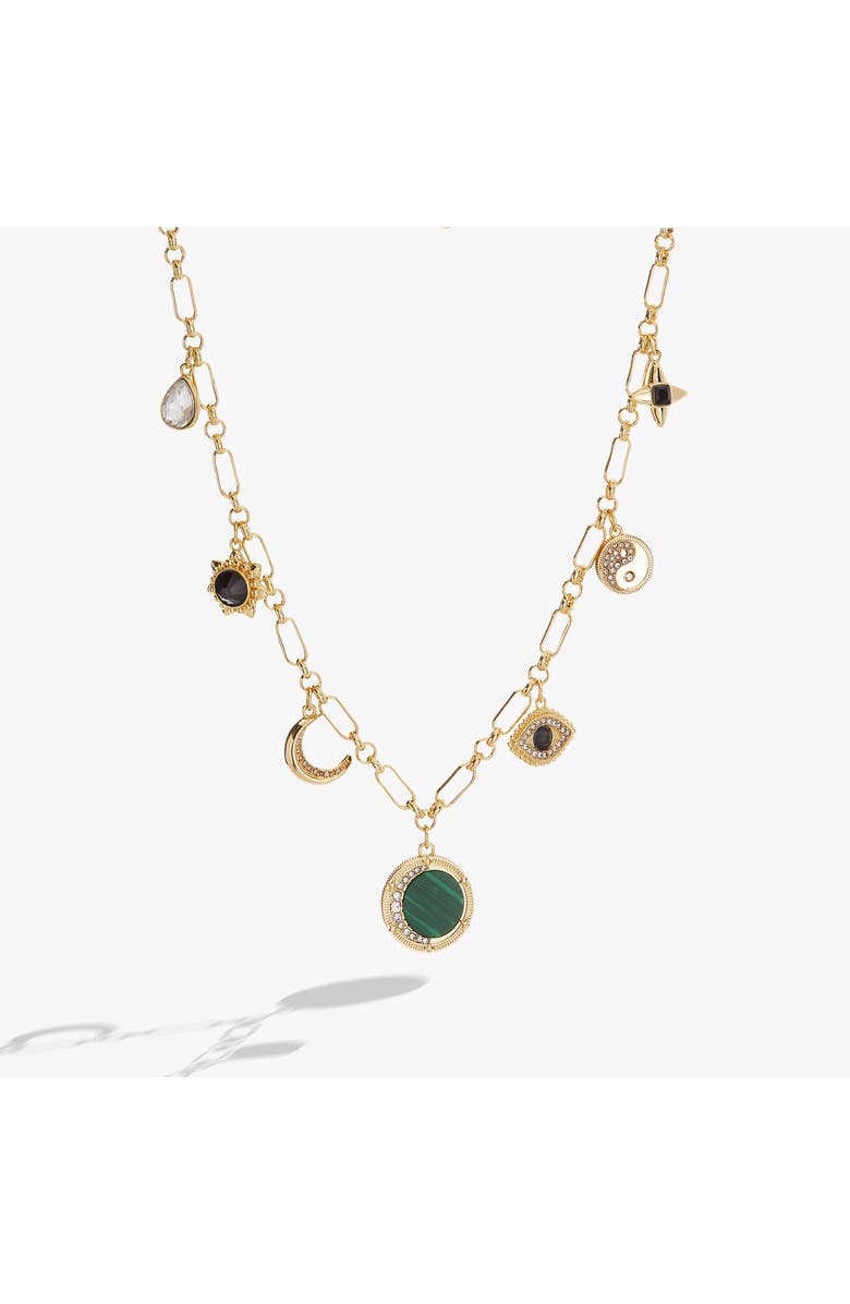 Alex and Ani Malachite Charm Necklace, Main, color, Malachite