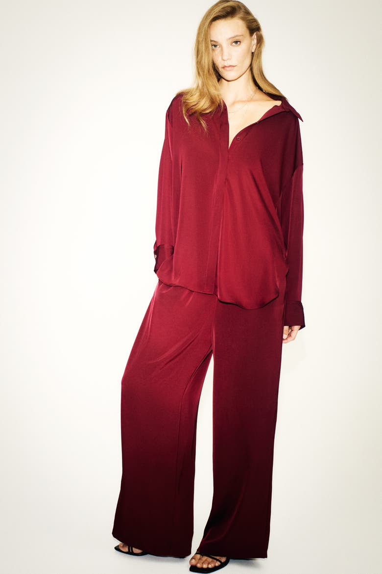Pull-on Pants, Alternate, color, Dark red
