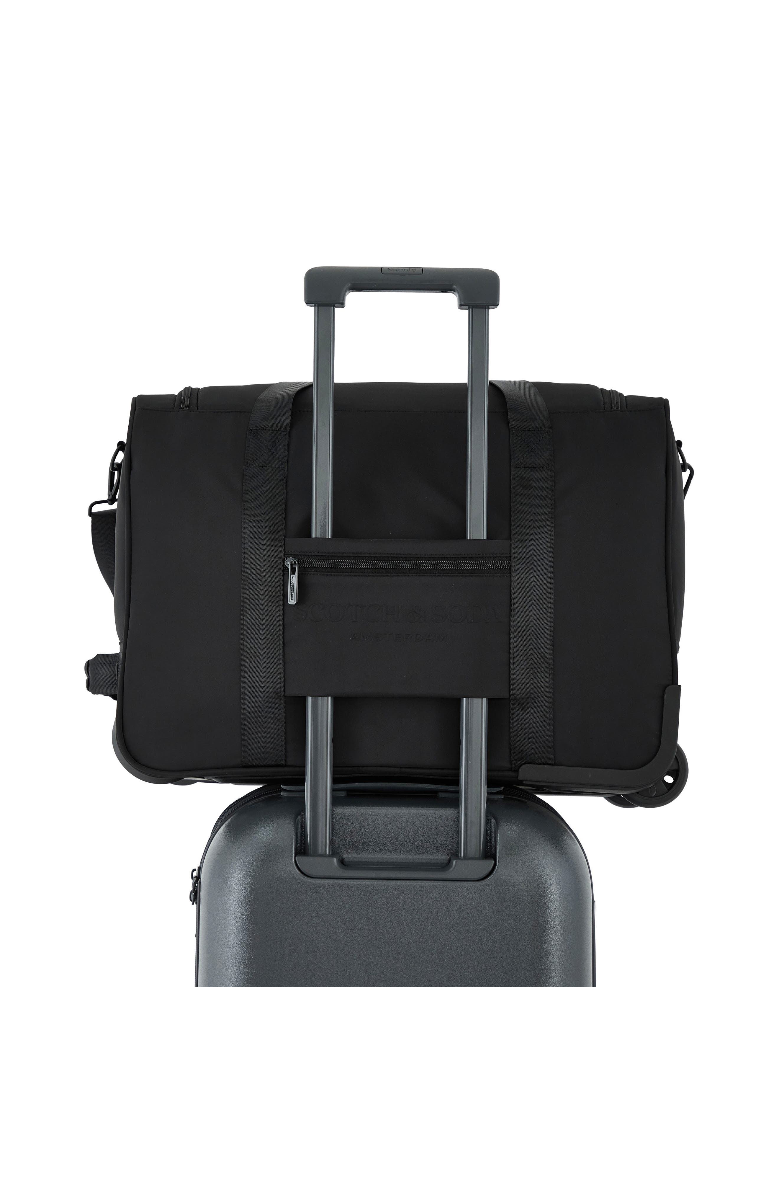 Scotch & Soda Eindhoven Rolling Weekender Bag, Alternate, color, Black
