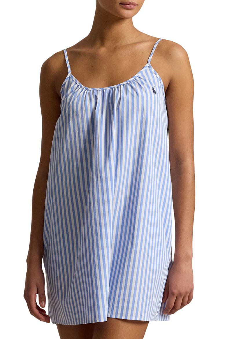 Cotton Nightgown, Main, color, WHITE CLOUD X HYDRANGEA