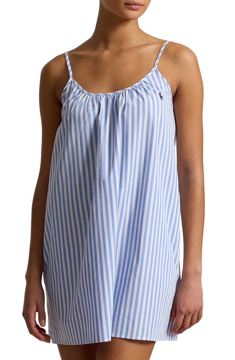Polo Ralph Lauren Cotton Nightgown, Main, color, White Cloud X Hydrangea