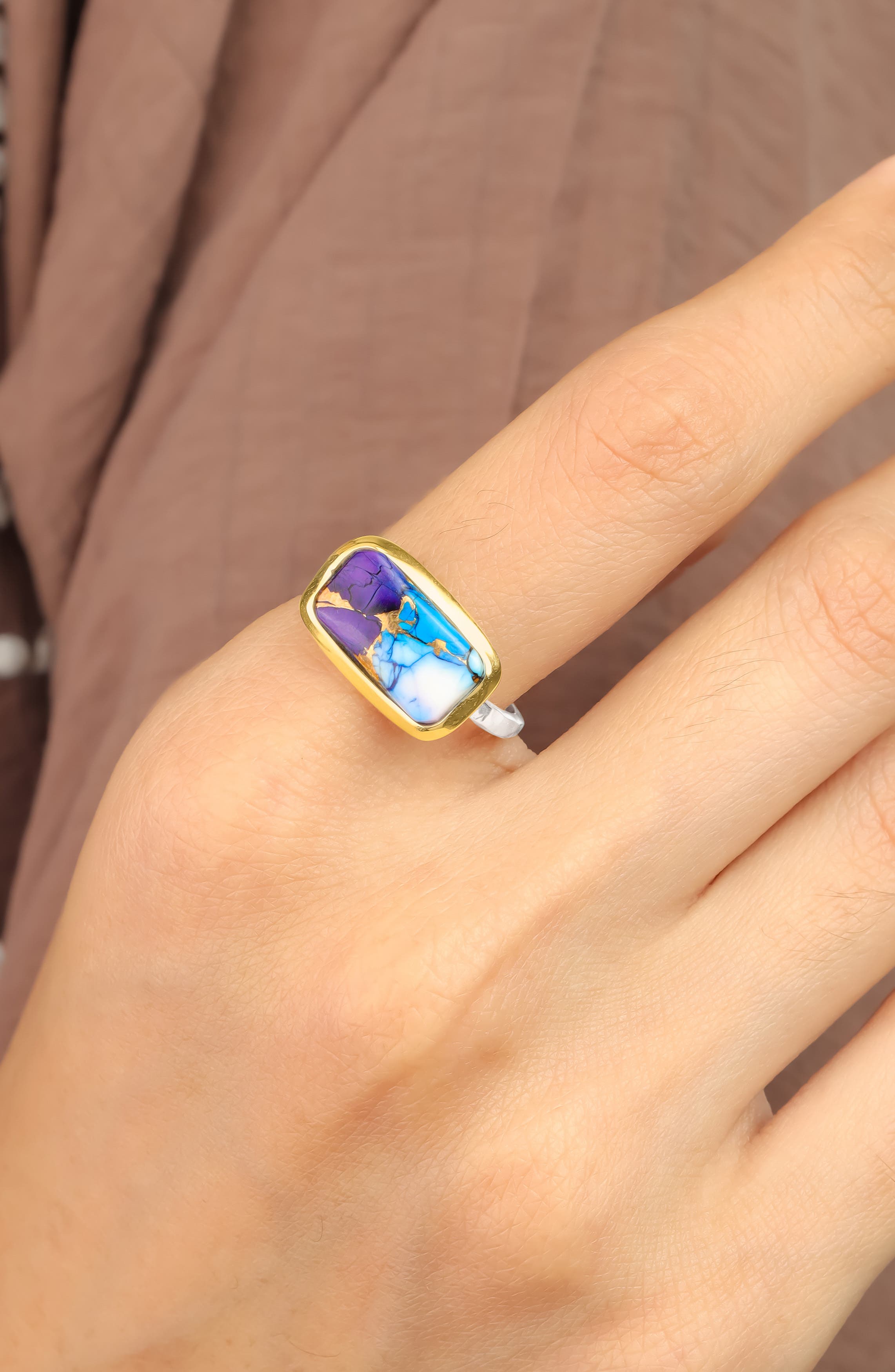YS GEMS Two-Tone Semiprecious Stone Ring (Women) | Nordstromrack