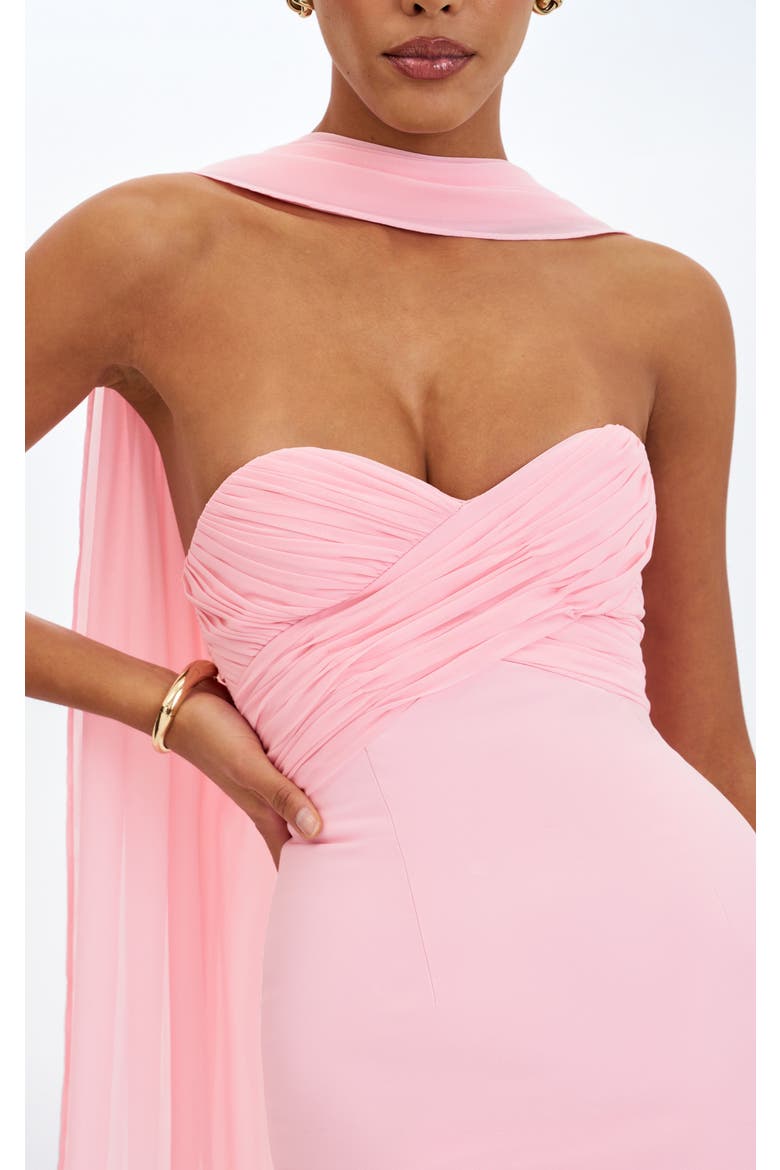 Olivia Strapless Crossover Mini Dress, Alternate, color, Pink