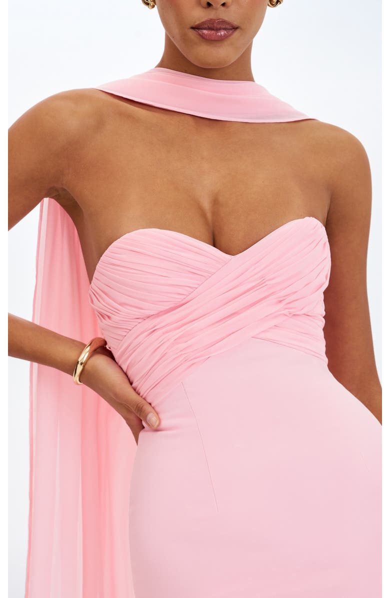 Miss Circle Olivia Strapless Crossover Mini Dress, Alternate, color, Pink