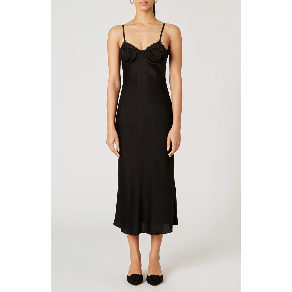 Nia Oona Midi Dress In Black