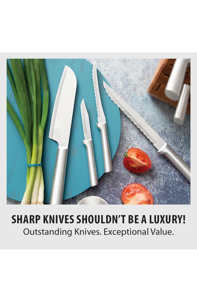 Rada Essential Oak 8 Piece Knife Block Set, Alternate, color, Silver