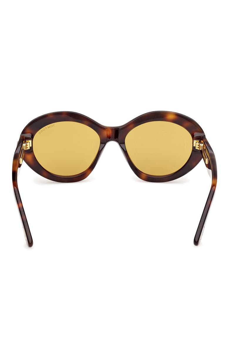 55mm Oval Sunglasses, Alternate, color, HAVANA / BAGUETTE VICUNA