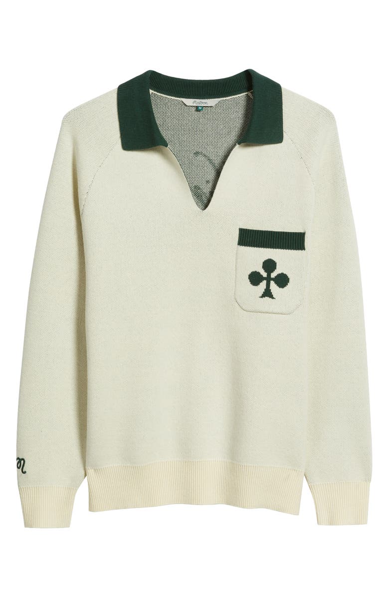 Malbon Golf King of Clubs Polo Sweater, Alternate, color, Canvas