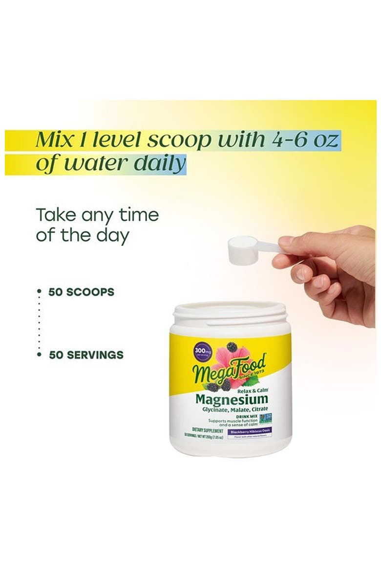 Relax & Calm Magnesium Drink Mix with Magnesium Glycinate, Citrate & Malate, Blackberry Hibiscus Oasis, 7.05oz, Alternate, color, None