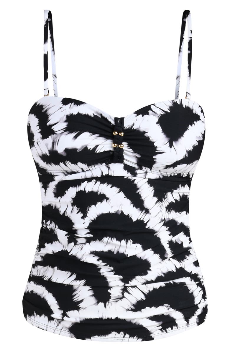 La Blanca Woven Shadows Bandeau Tankini, Alternate, color, Black