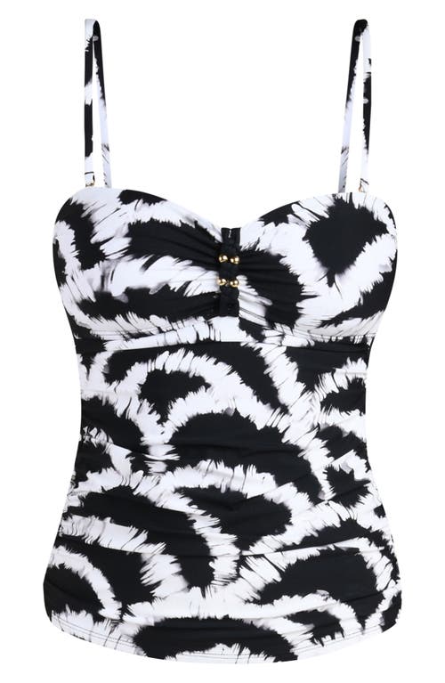 La Blanca Woven Shadows Bandeau One-piece Swimsuit In Black