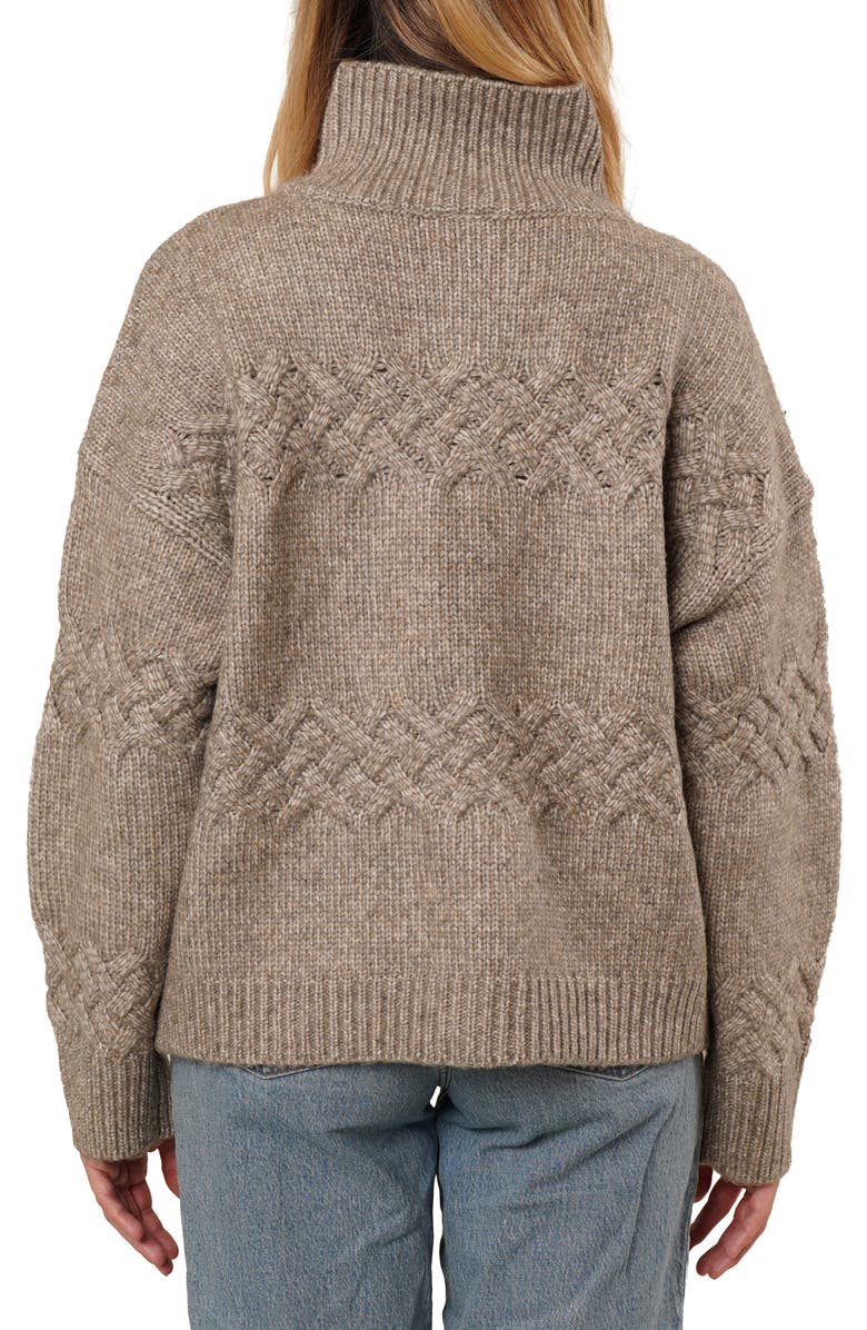 CYRUS Toggle Button Cable Knit Cardigan, Alternate, color, Umber