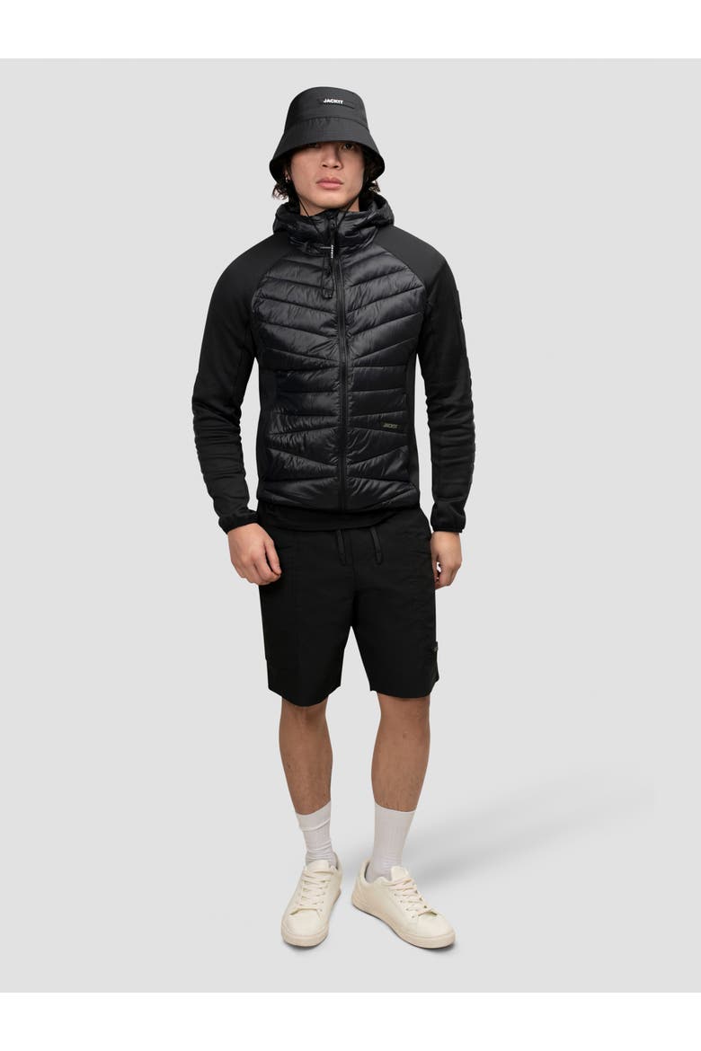 T1Tan Hybrid Hooded Jacket, Main, color, Black