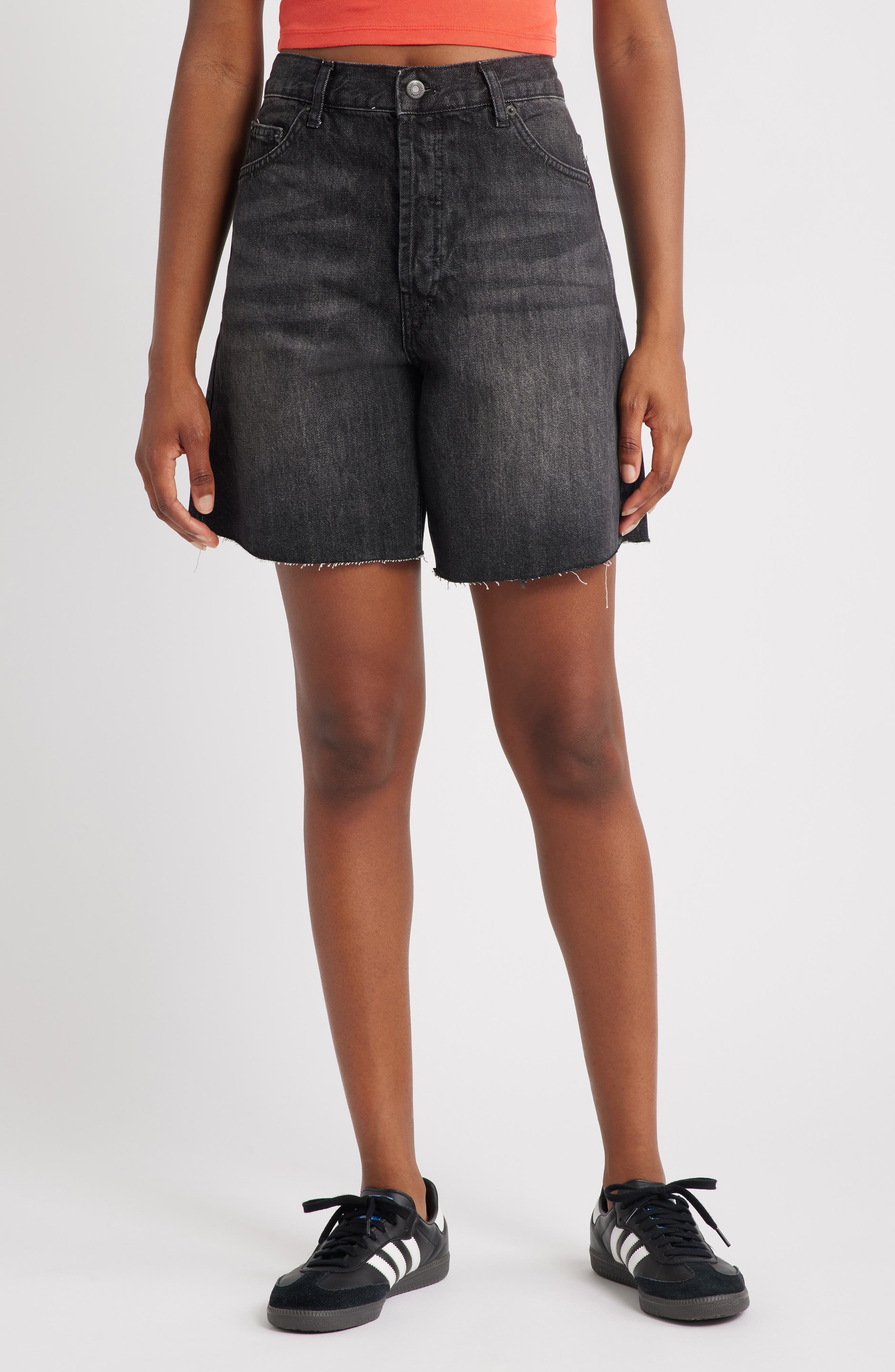 Topshop Loose Fit Denim Shorts