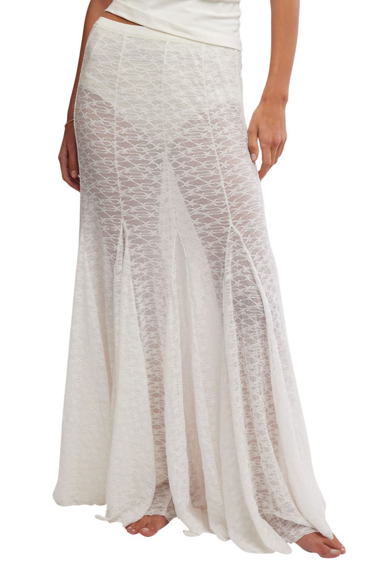 Free People Kiss Kiss Sheer Mesh Maxi Slip Skirt, Main, color, 