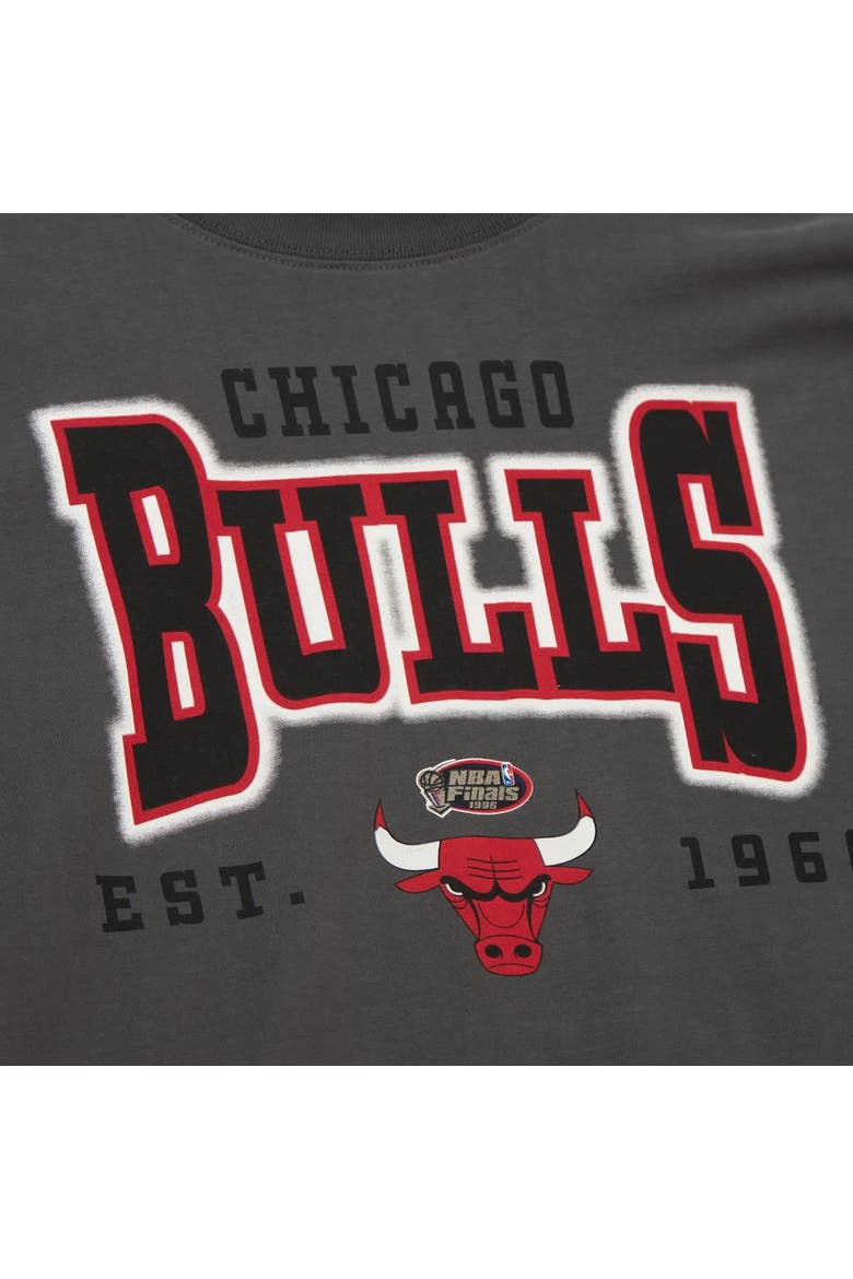 Women's Mitchell & Ness Charcoal Chicago Bulls Hardwood Classics Oversized Boyfriend T-Shirt, Alternate, color, Charcoal