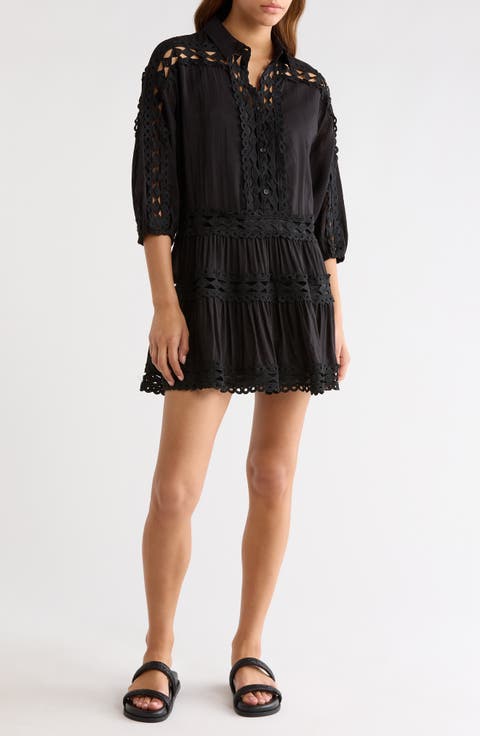 Lace Trim Cover-Up Dress