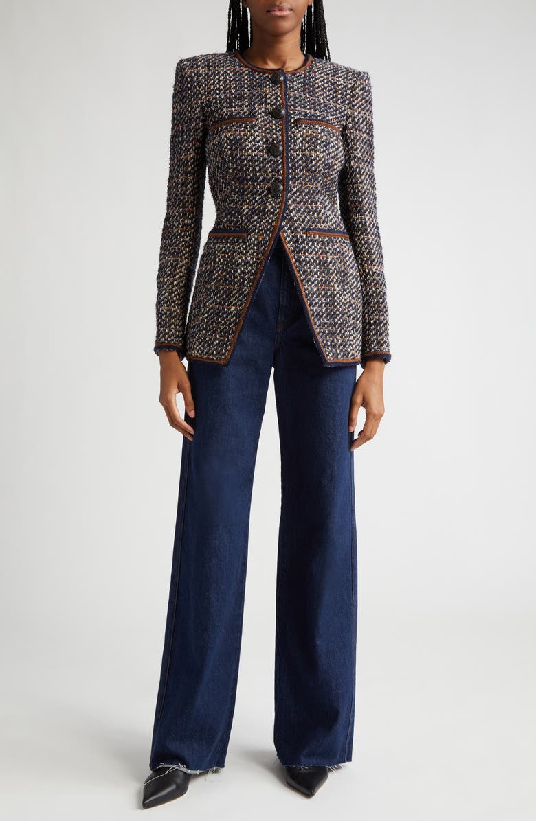 Veronica Beard Alessia Tweed Cutaway Jacket, Alternate, color,